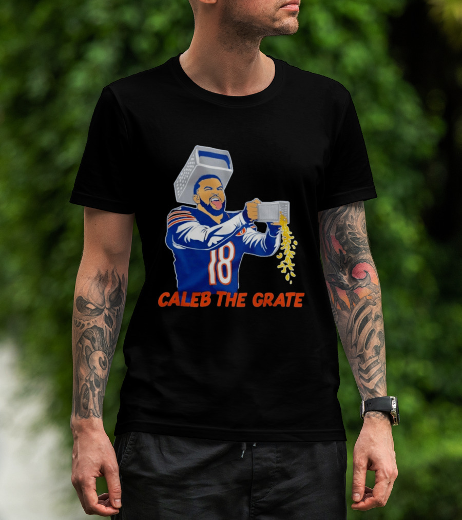 Caleb Williams Cheese Grater Caleb The Grate Chicago Football 18 T-Shirt