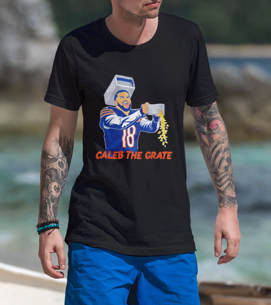 Caleb Williams Cheese Grater Caleb The Grate Chicago Football 18 T-Shirt