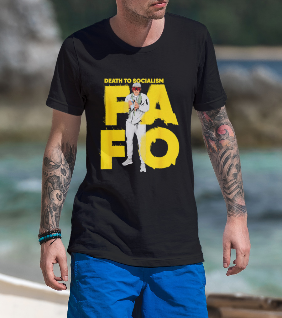 FAFO Death To Socialism Meme Sunglasses And Microphone T-Shirt
