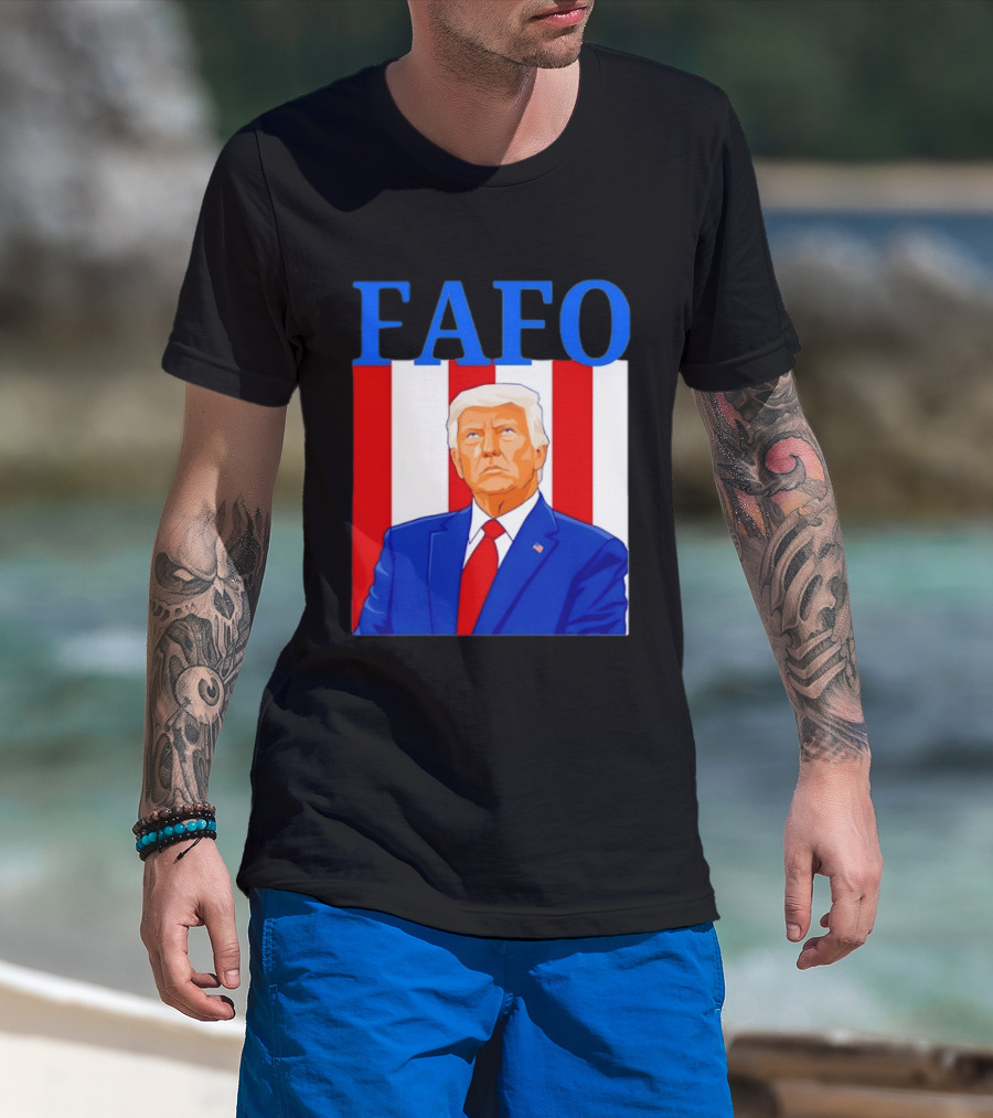 FAFO Trump USA Patriotic Bold Red White Blue T-Shirt