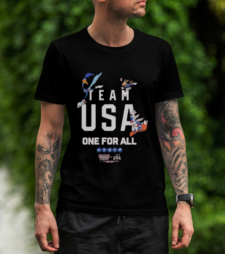 Team USA One For All Looney Tunes Bugs Bunny Road Runner Collab T-Shirt