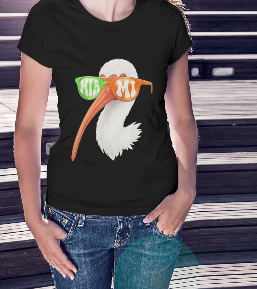 Miami White Ibis Sunglasses MIA MI T-Shirt
