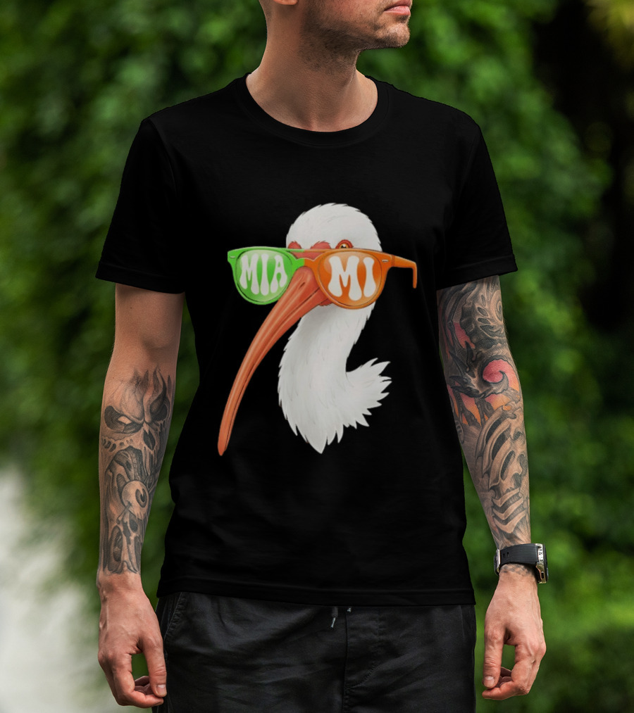 Miami White Ibis Sunglasses MIA MI T-Shirt