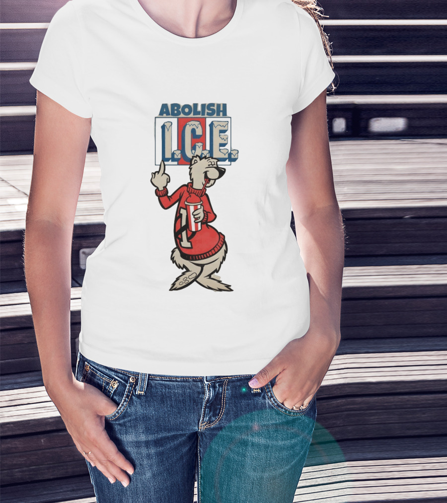 Abolish ICE Polar Bear Middle Finger T-Shirt