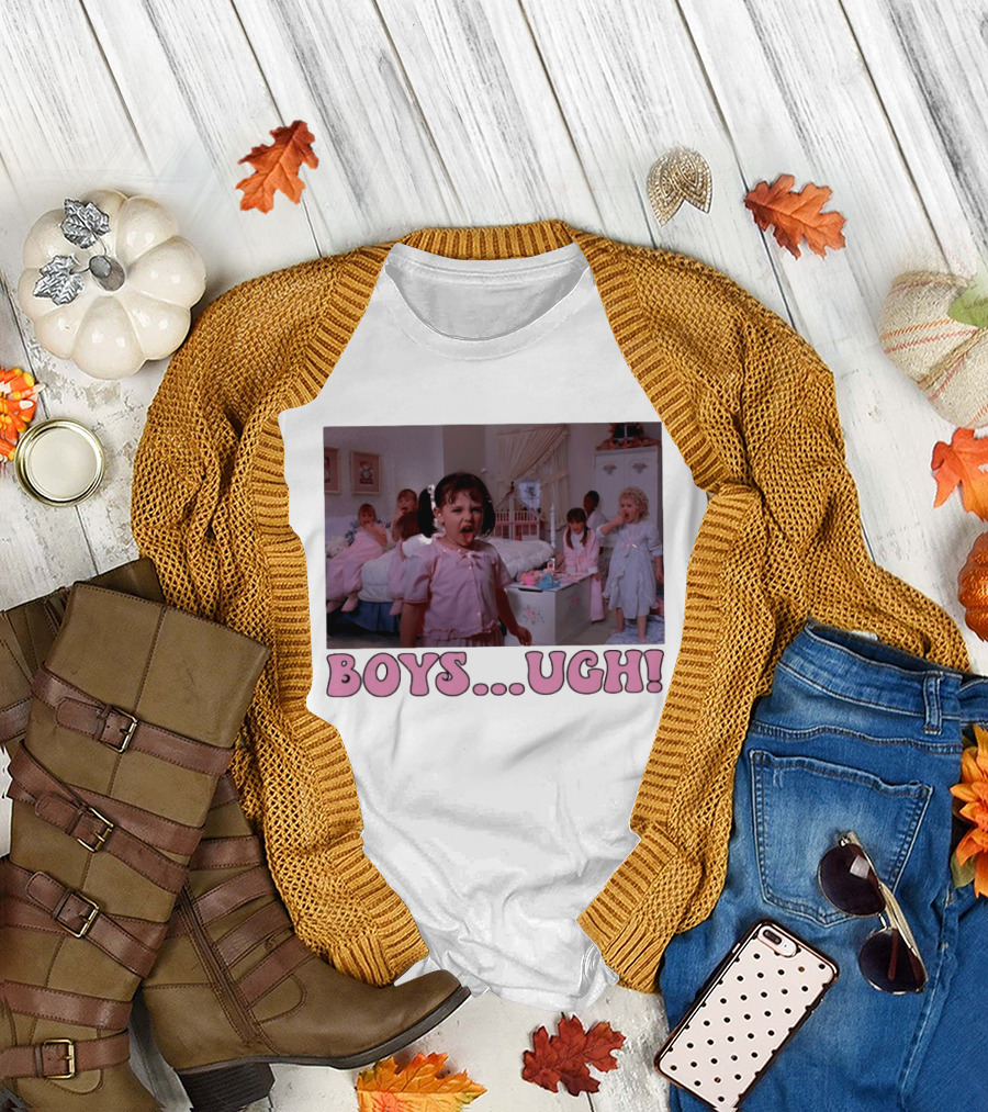 Boys Ugh Funny Valentine's Day Pink Pajama Party Classic Movie Scene T-Shirt