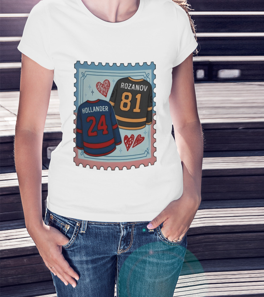 Hollander Rozanov 24 81 Hockey Romance Stamp T-Shirt