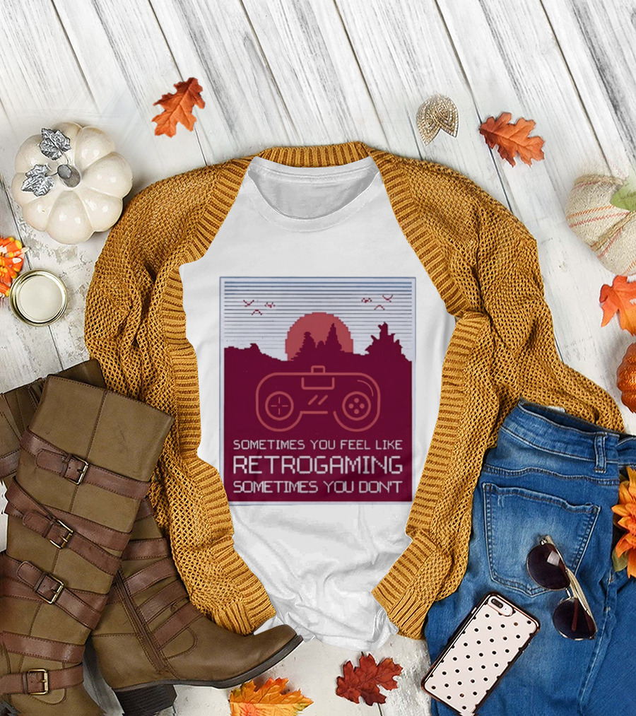 Sometimes You Feel Like Retrogaming Sometimes You Don't Controller Sunset Scene T-Shirt