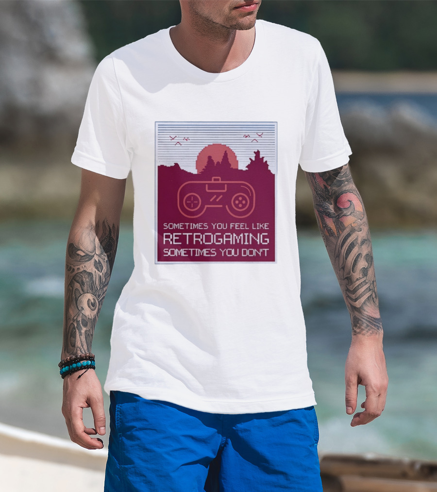 Sometimes You Feel Like Retrogaming Sometimes You Don't Controller Sunset Scene T-Shirt