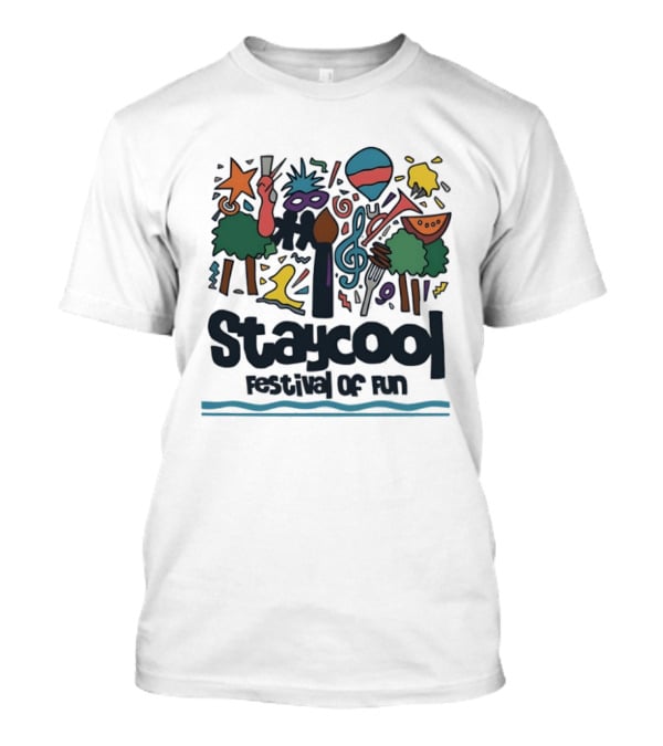 Staycool Festival Of Fun With Colorful Icons And Musical T-Shirt