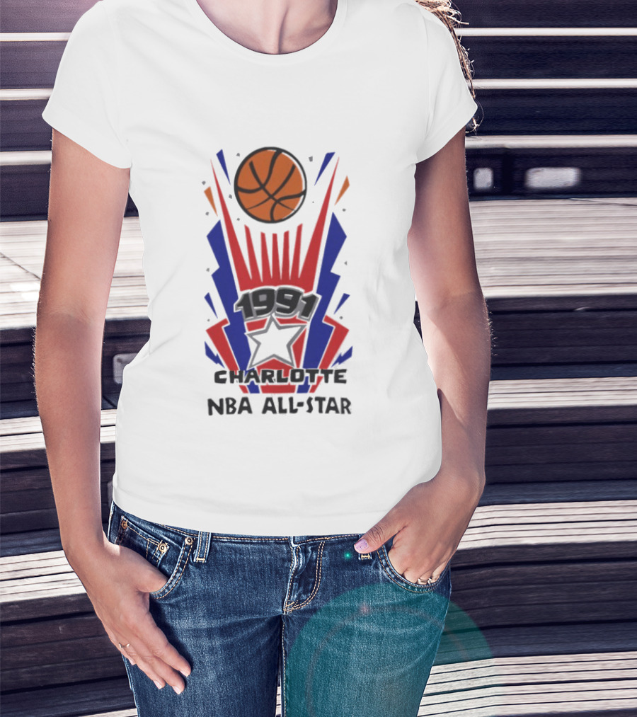1991 Charlotte NBA All Star Basketball Event T-Shirt