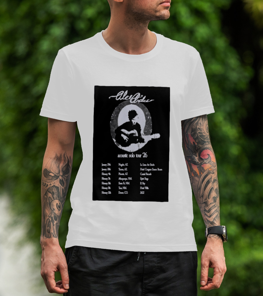 Alec André Acoustic Solo Tour 2026 Concert Dates And Locations T-Shirt