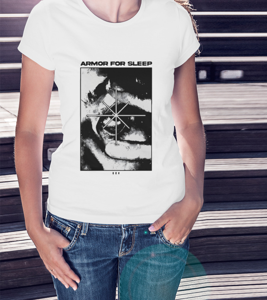 Armor For Sleep Eyeball Star Symbol Monochrome T-Shirt