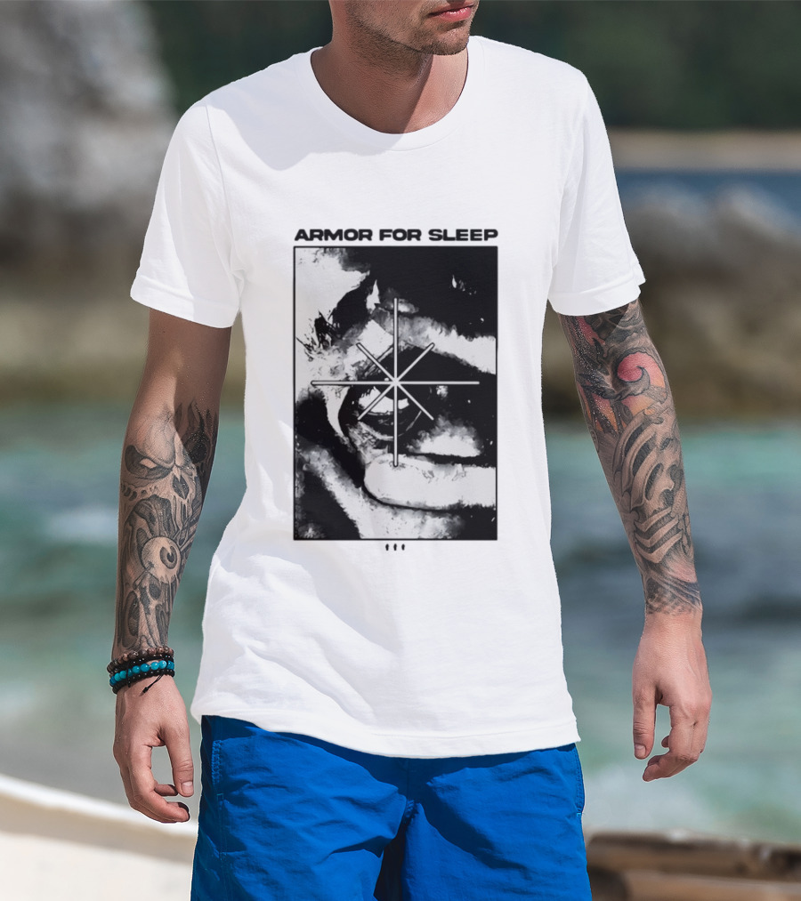 Armor For Sleep Eyeball Star Symbol Monochrome T-Shirt