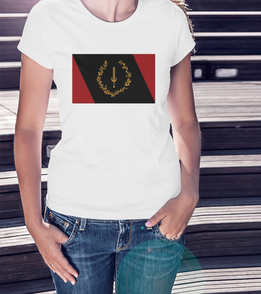 Black American Heritage Flag Laurel Wreath And Torch T-Shirt