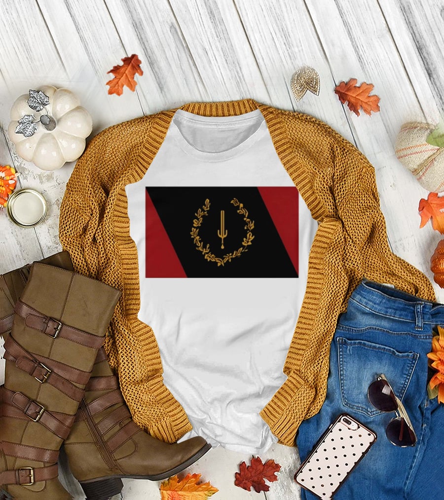 Black American Heritage Flag Laurel Wreath and Torch T-Shirt