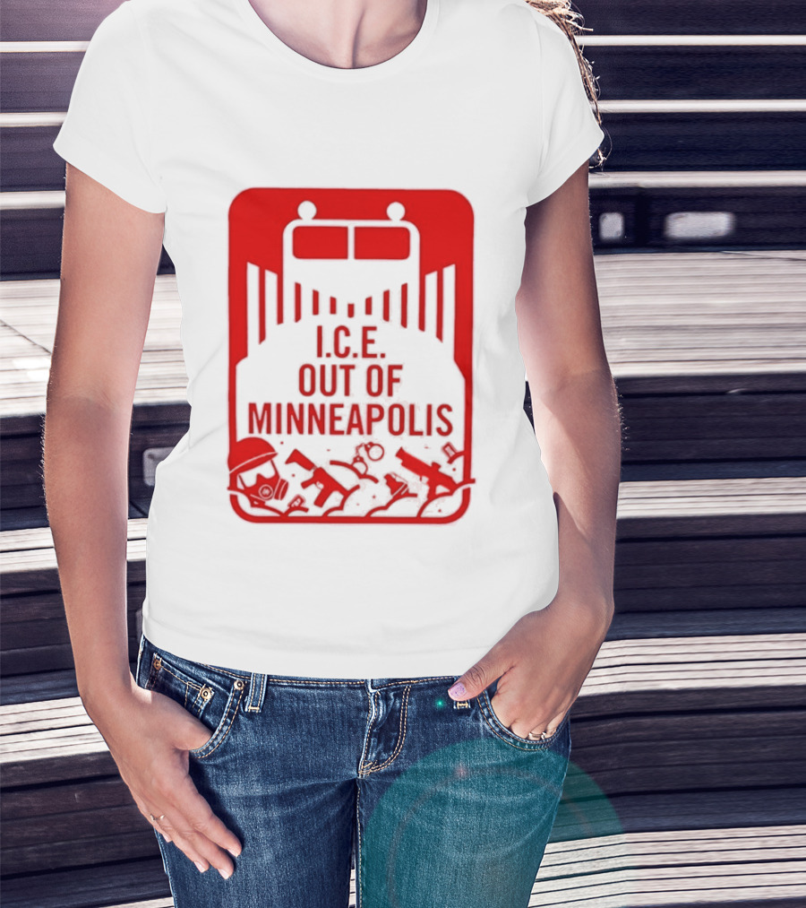 I.C.E. Out Of Minneapolis Protest Message T-Shirt