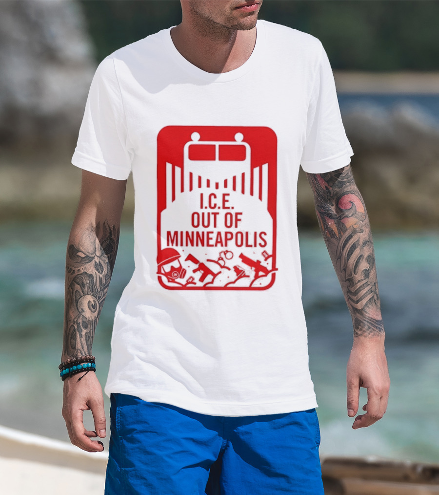 I.C.E. Out Of Minneapolis Protest Message T-Shirt