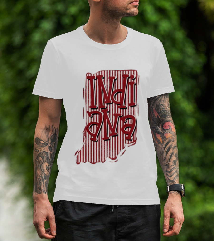 Indiana Stripe Hoosiers Football Indiana T-Shirt
