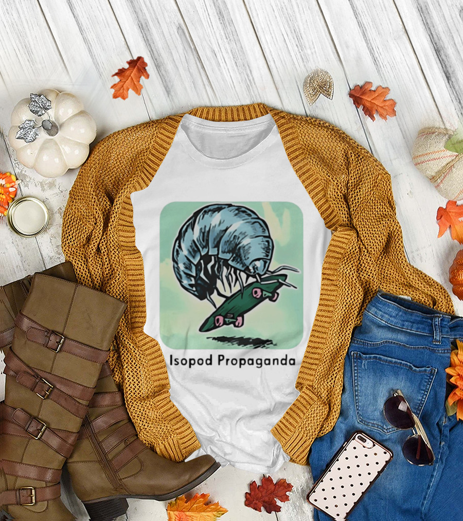 Isopod Riding Skateboard Fun Surreal T-Shirt