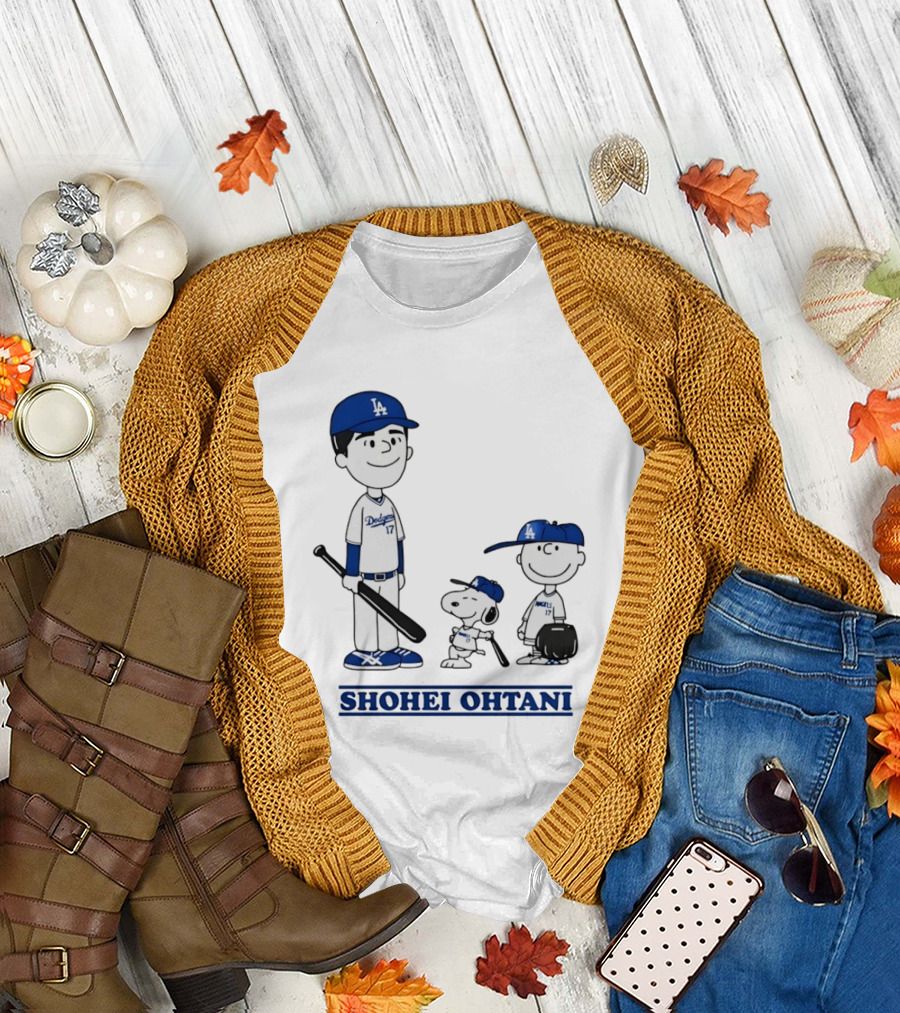 Snoopy Shohei Ohtani Los Angeles Dodgers Baseball Peanuts T-Shirt