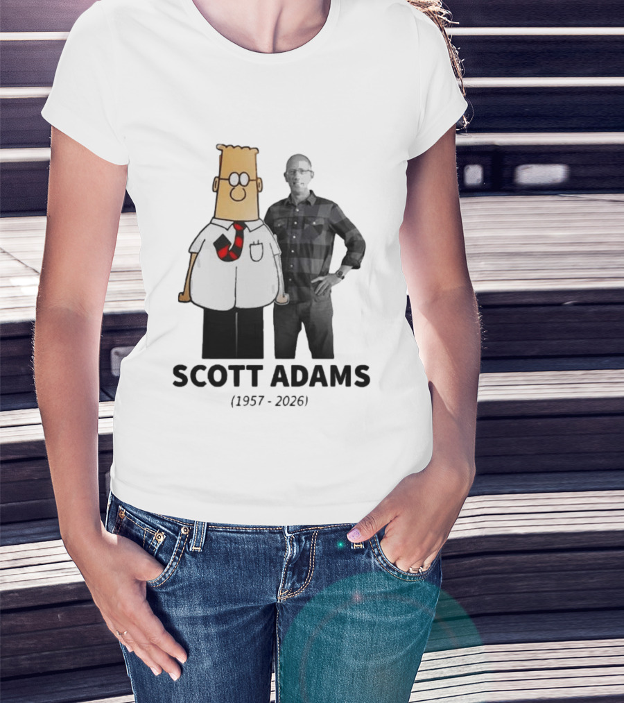 Scott Adams 1957 2026 Cartoon T-Shirt