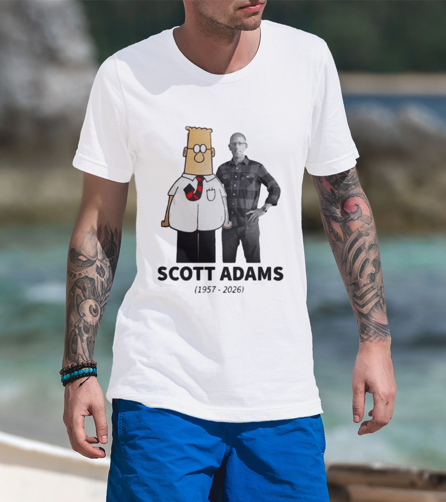 Scott Adams 1957 2026 Cartoon T-Shirt