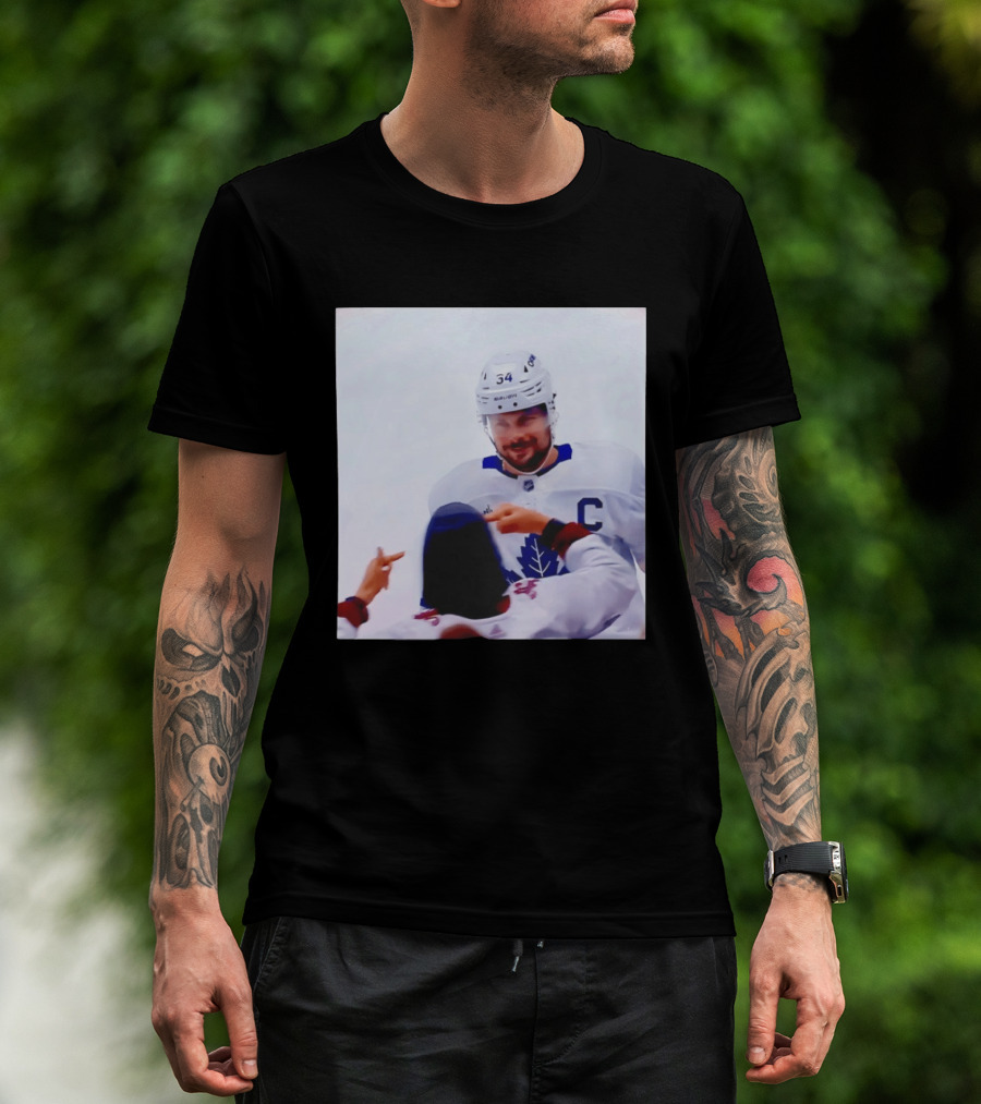 Auston Matthews Smirk Number 34 Maple Leafs Captain Ice Hockey Moment T-Shirt