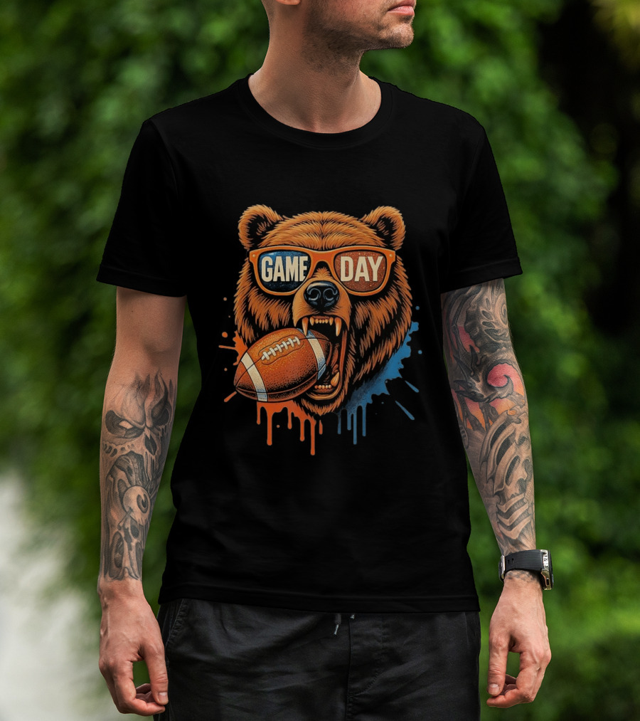Bear Game Day Football Sunglasses Roaring Bear T-Shirt