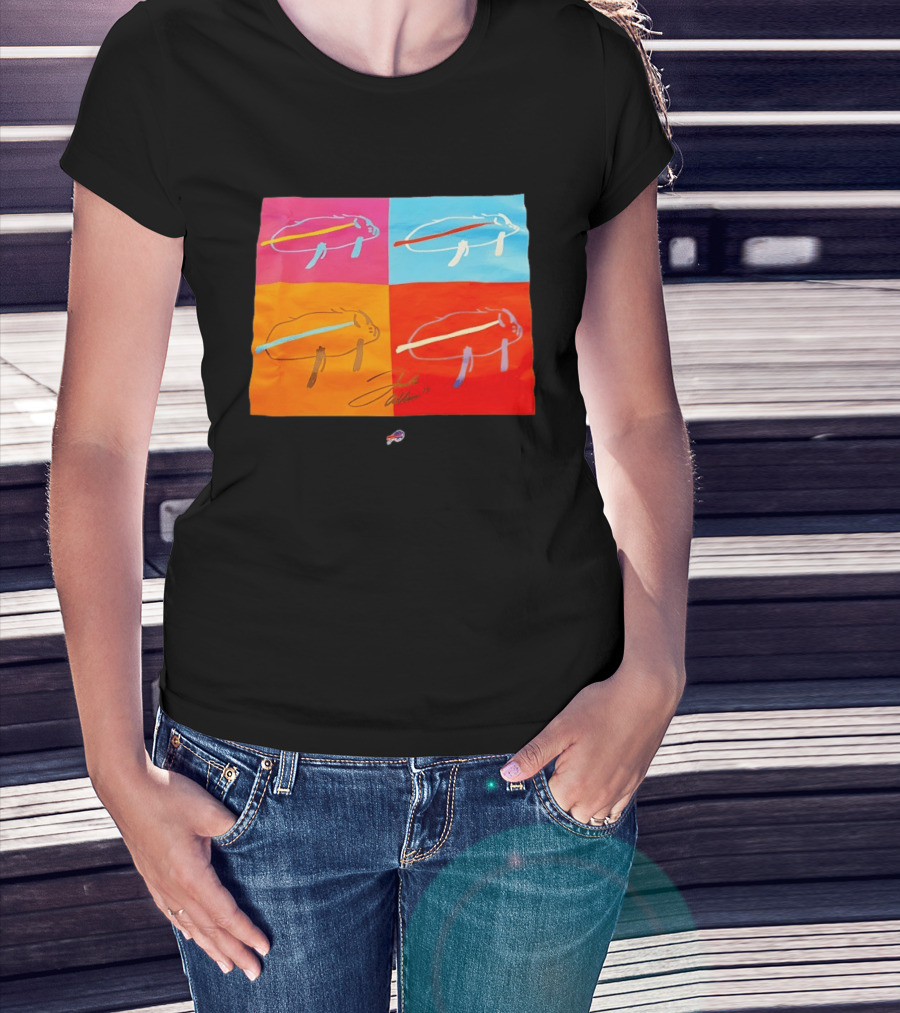 Buffalo Bills Pop Art Josh Allen Signature T-Shirt