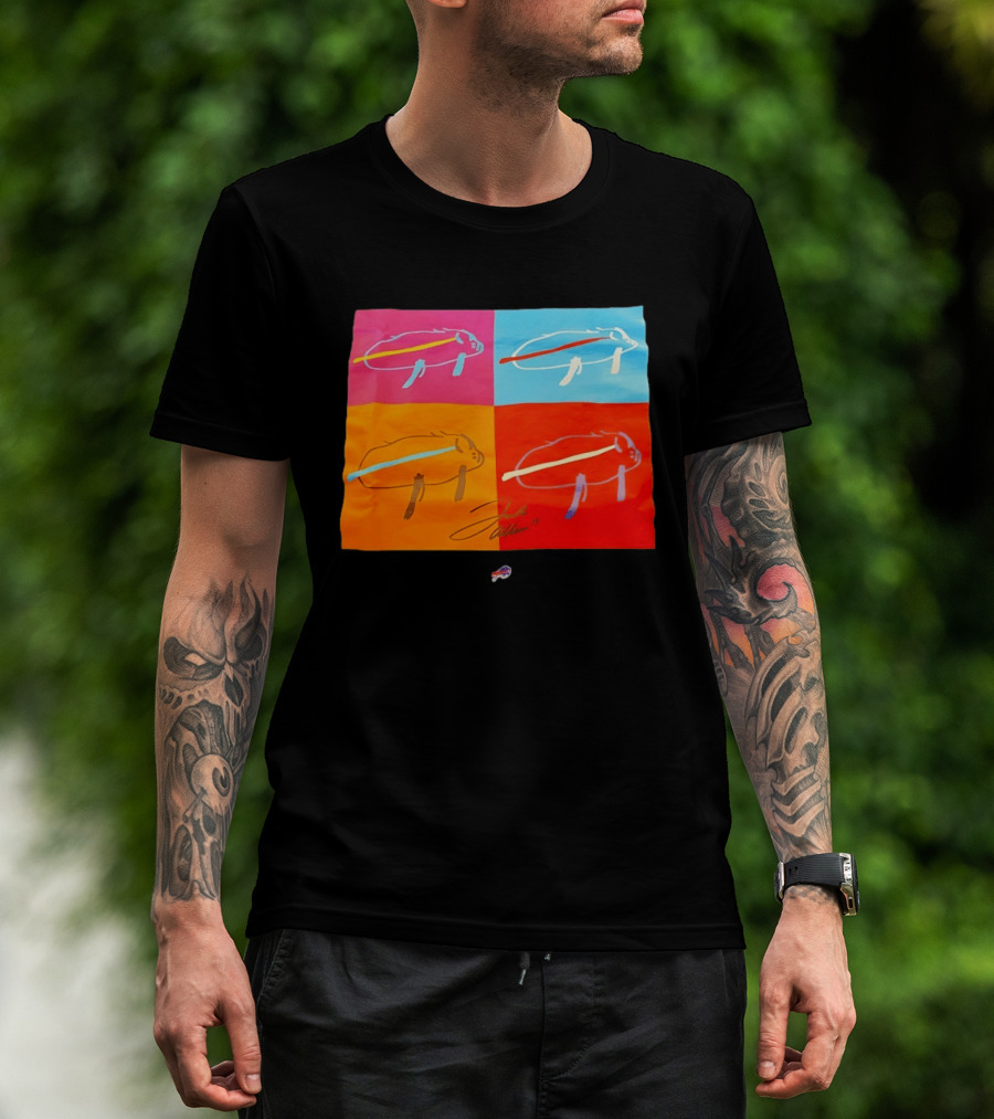 Buffalo Bills Pop Art Josh Allen Signature T-Shirt