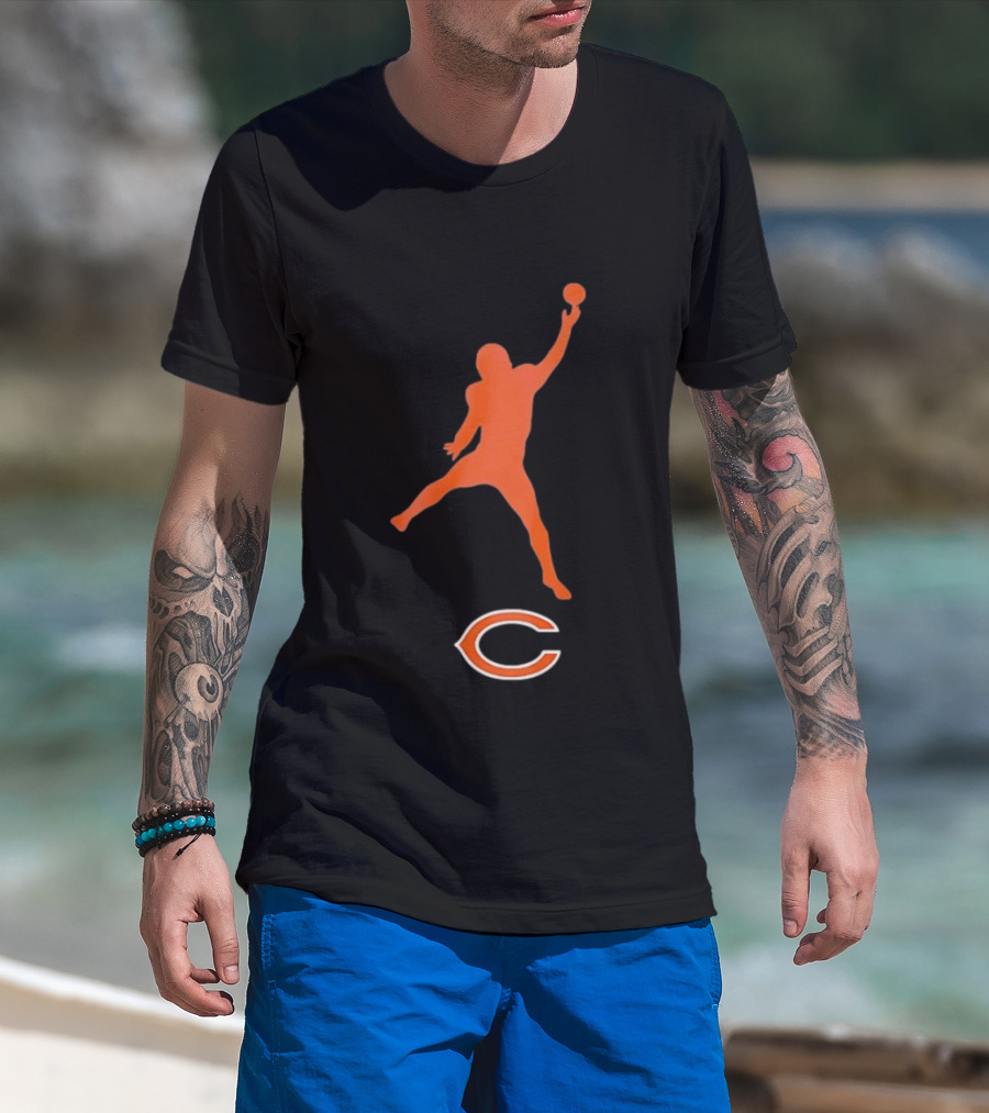 Caleb Williams The Iceman Chicago Jump Pass Football T-Shirt
