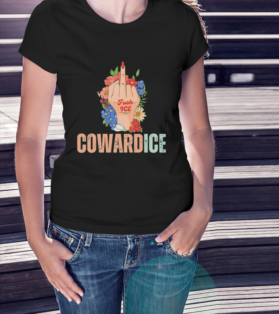 Middle Finger Floral Cowardice Fuck Ice T-Shirt