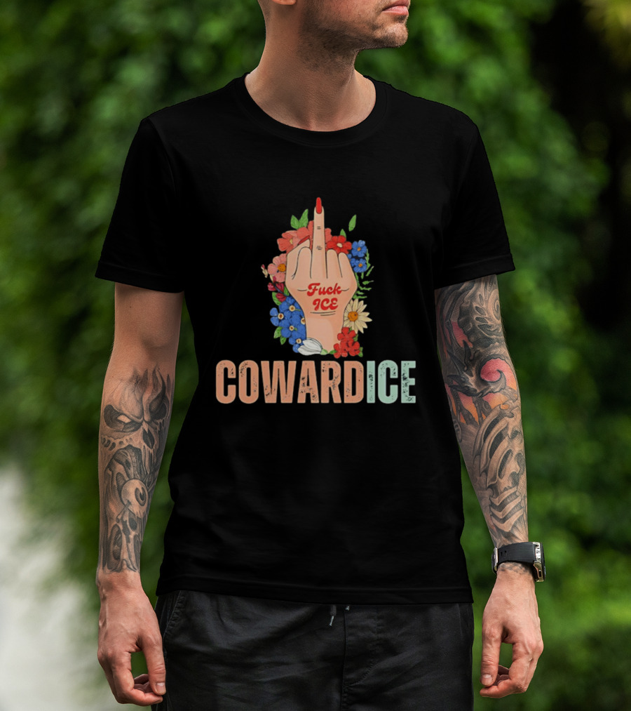 Middle Finger Floral Cowardice Fuck Ice T-Shirt
