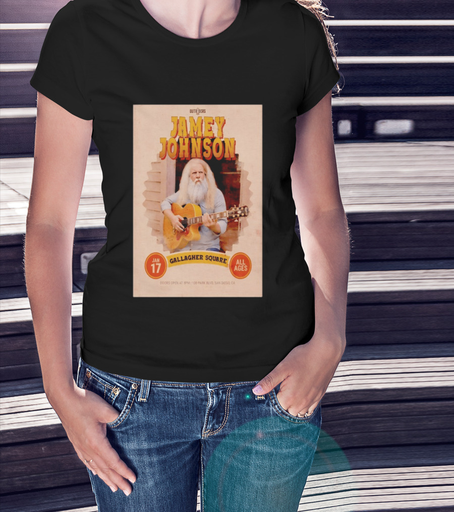 Jamey Johnson Live San Diego Gallagher Square January 17 All Ages Event 2026 T-Shirt