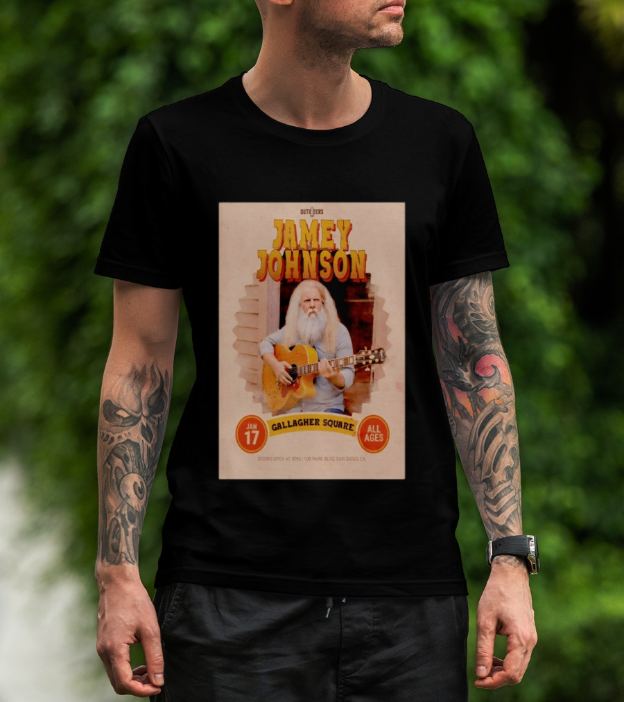 Jamey Johnson Live San Diego Gallagher Square January 17 All Ages Event 2026 T-Shirt