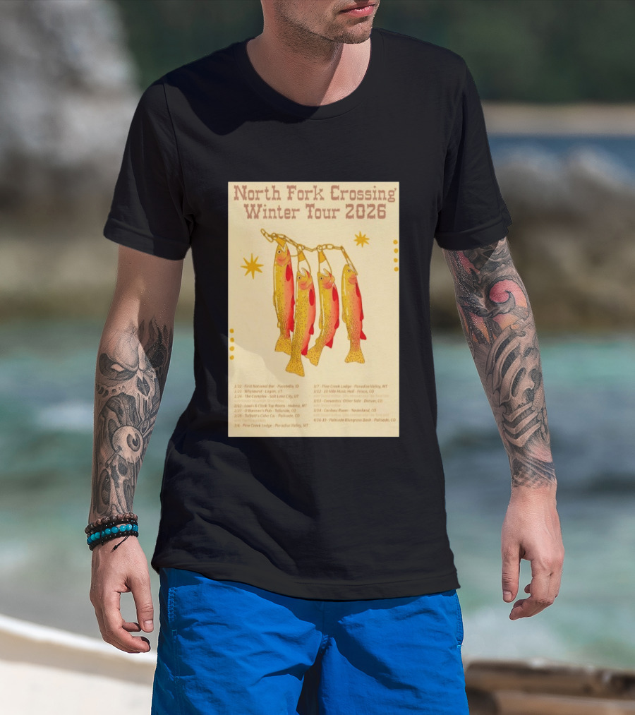 North Fork Crossing Winter Tour 2026 Dates And Locations Trout Chain T-Shirt