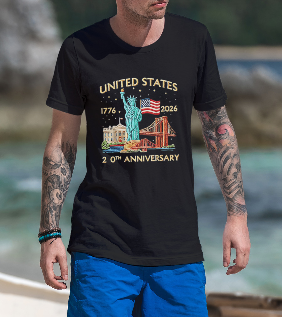 United States 250th Anniversary Statue Of Liberty White House 1776 2026 T-Shirt