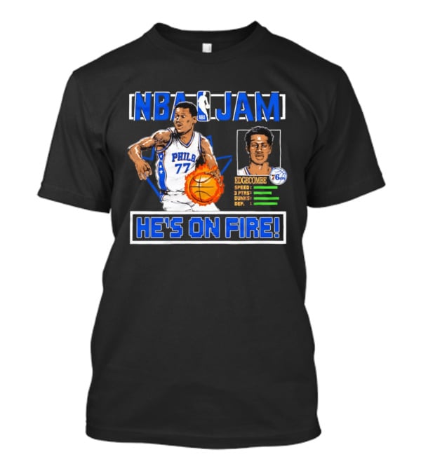 NBA Jam VJ Edgecombe Philadelphia 76ers He's On Fire T-Shirt