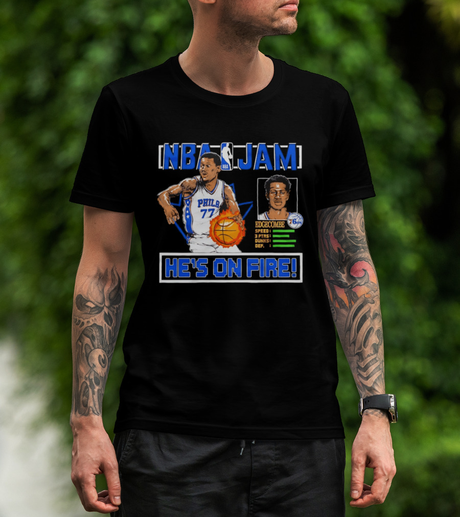 NBA Jam VJ Edgecombe Philadelphia 76ers He's On Fire T-Shirt