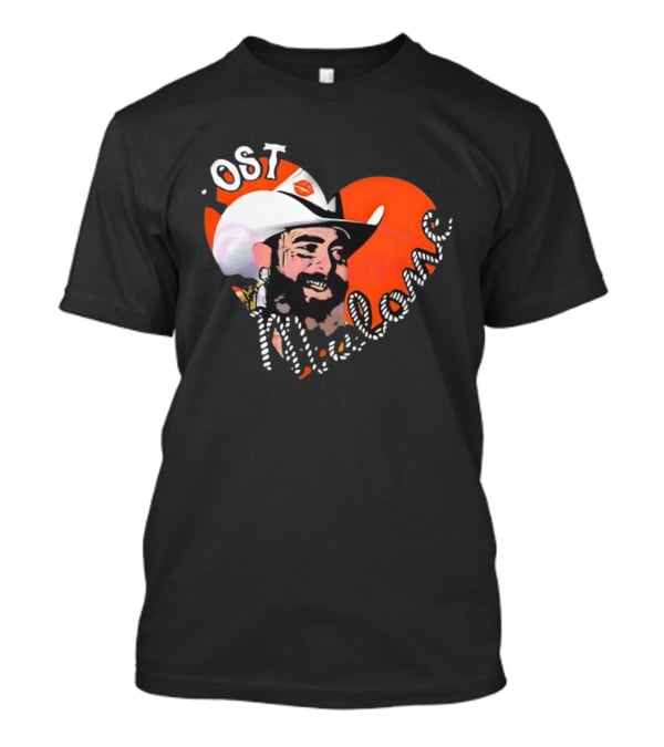 Post Malone Heart Cowboy Hat Red White T-Shirt