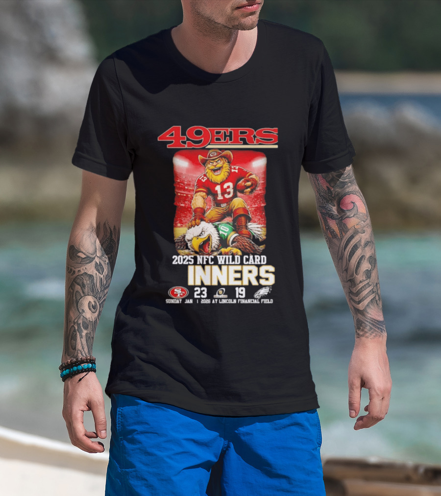49ers 2023 NFC Wild Card Winners Lincoln Financial Field Victory Over Eagles T-Shirt