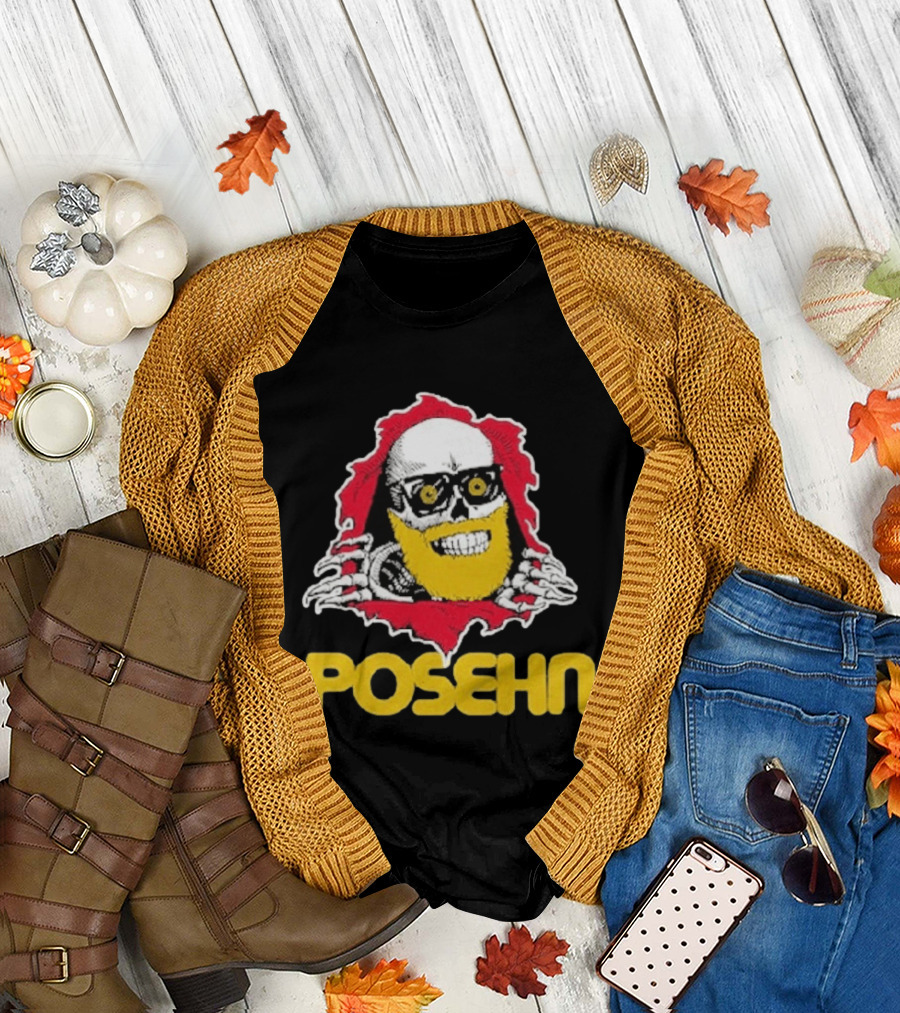 Brian Posehn Bonez Skull Design with Glasses and Yellow Beard T-Shirt