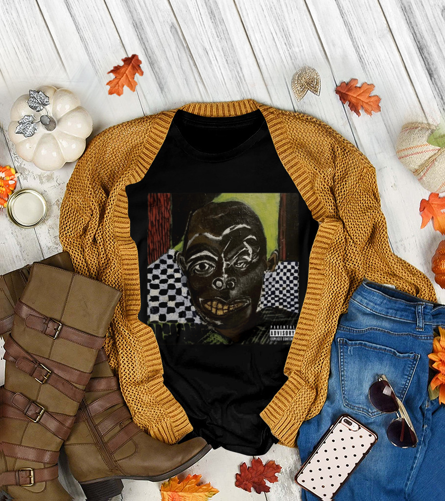 IDK Even The Devil Smiles Mixtape Album Cover Parental Advisory Checkerboard Background Dark Abstract T-Shirt