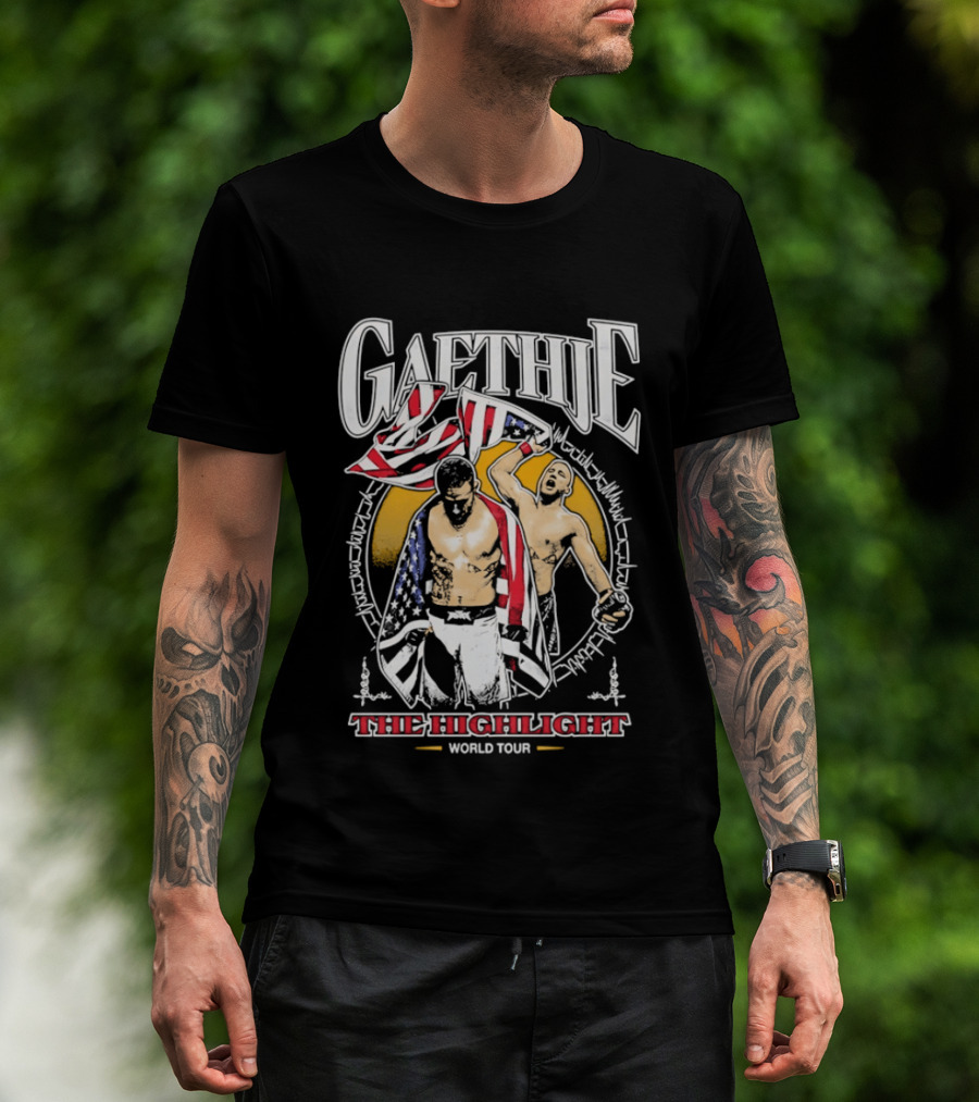 Gaethje The Highlight World Tour American Flag Fighters T-Shirt