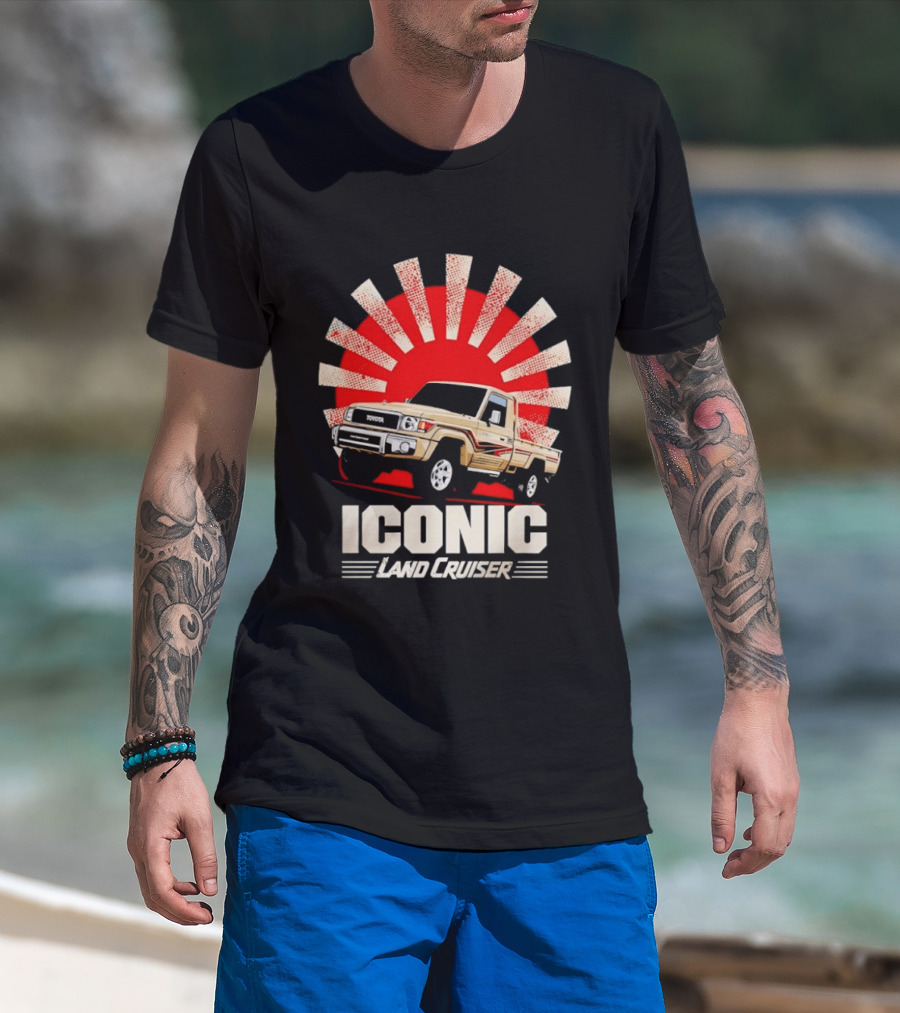 Iconic Toyota Land Cruiser Vintage Sunburst T-Shirt