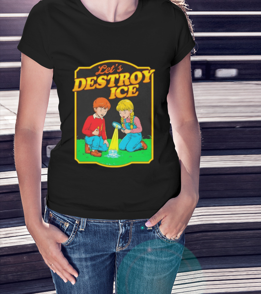 Let's Destroy Ice Kids With Magnifying Glass And Ice Cube T-Shirt