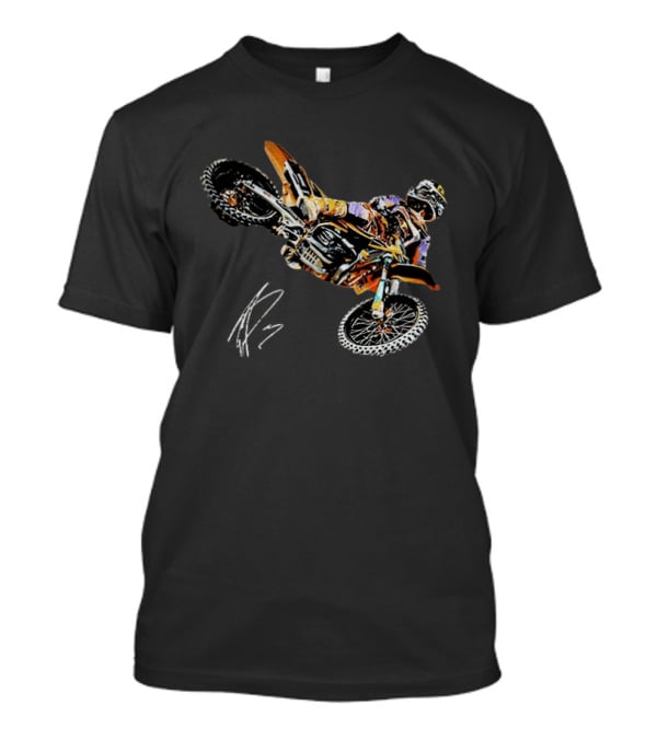 Eli Tomac AMA Supercross Anaheim1 Racing Autographed 2023 Motocross Champion T-Shirt