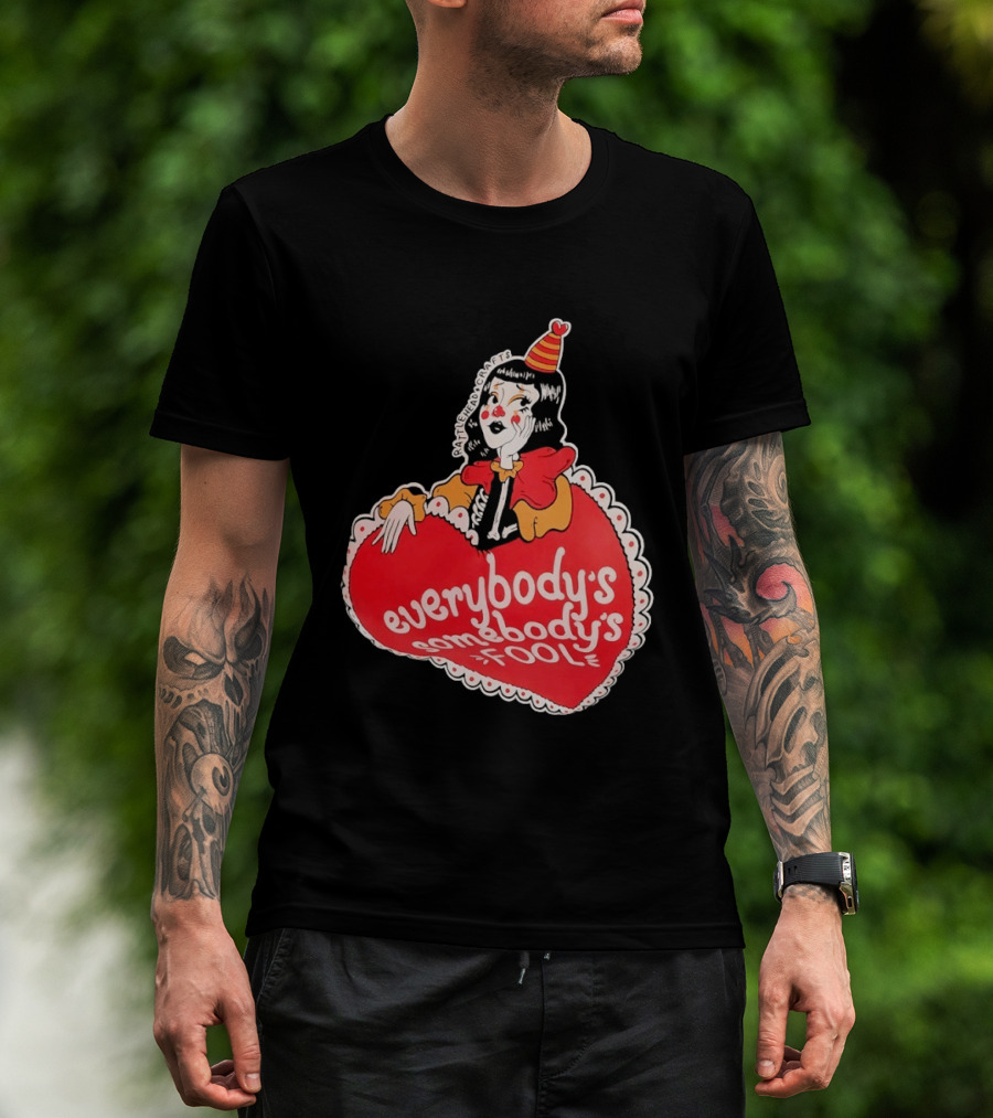 Everybody's Somebody's Fool Vintage Cartoon Clown Heart T-Shirt
