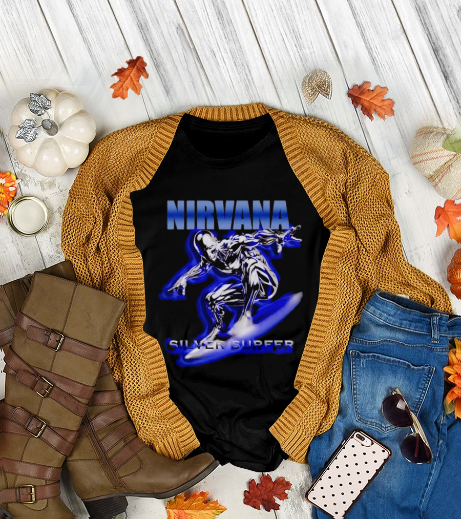 Nirvana Silver Surfer Marvel Comic Fusion T-Shirt