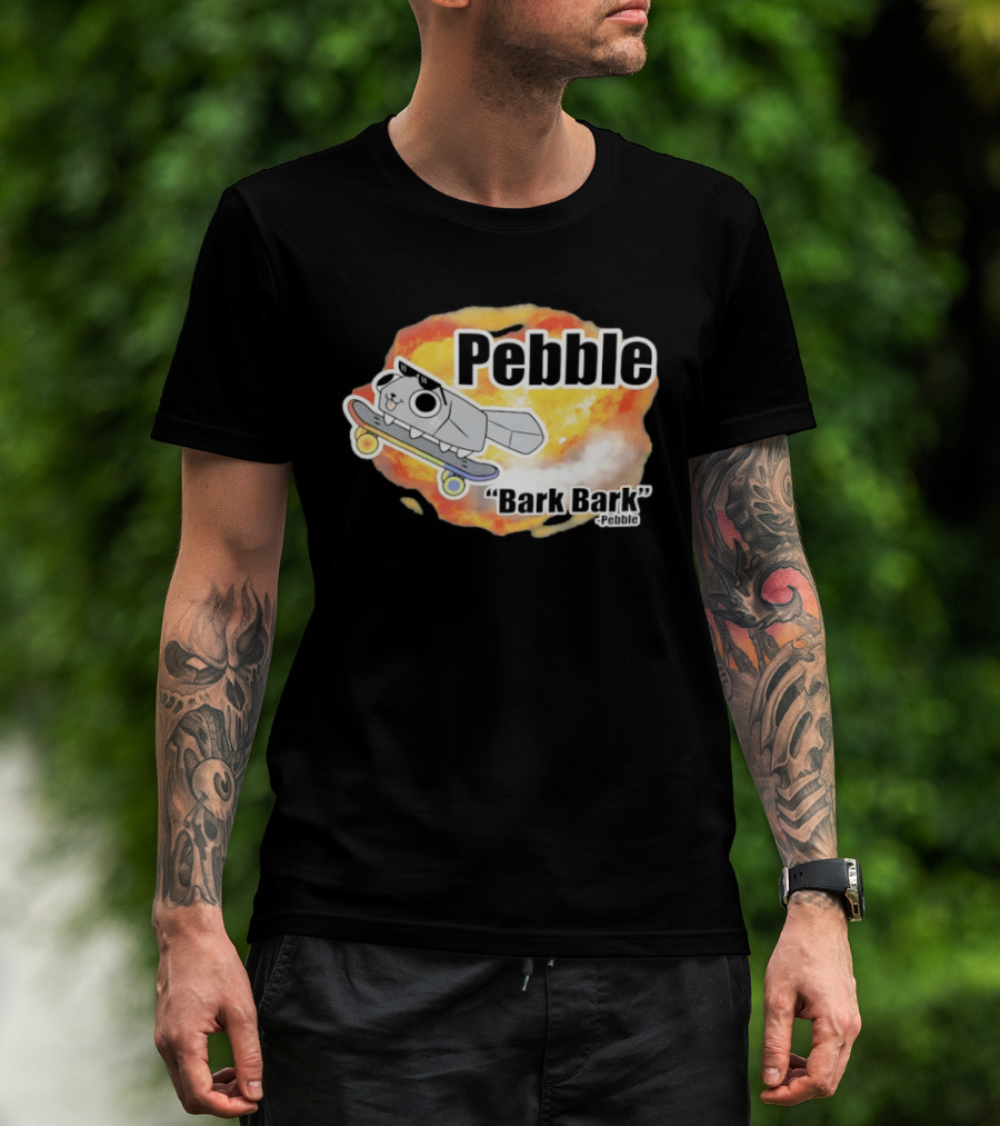 Pebble Bark Bark Skateboarding Cartoon Explosion T-Shirt